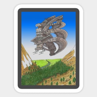 Airship & valley Sticker